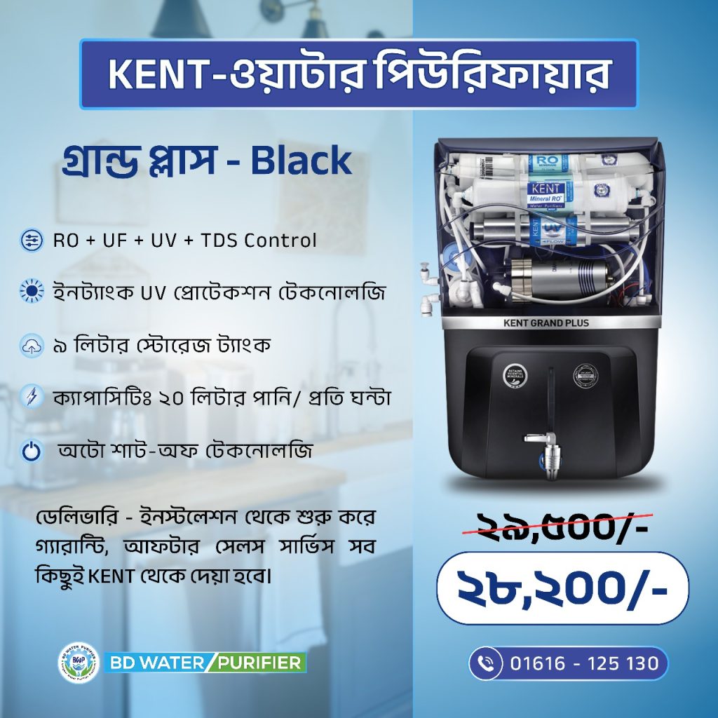 KENT Grand Plus Black – Advanced RO Water Purifier for Pure & Safe Drinking Water